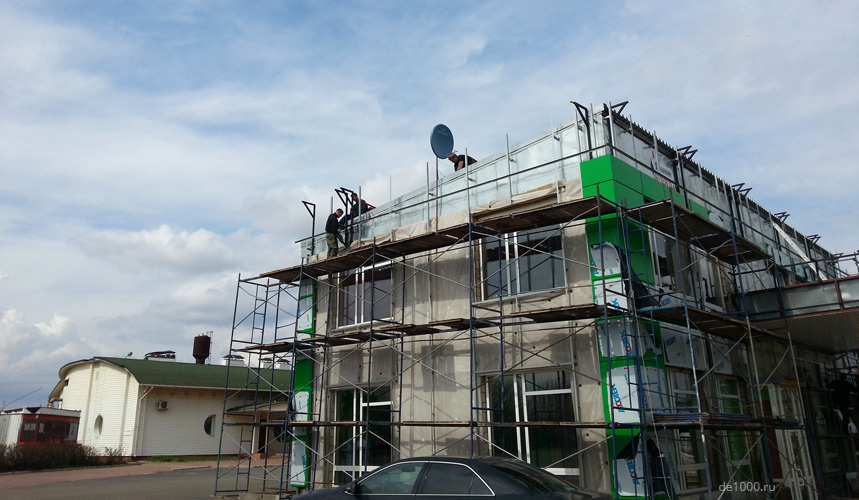 Монтаж вентилируемого фасада на заправочном комплексе BelOil в Орле