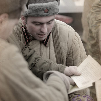 Битва под Москвой, 1941 год. Реконструкция. Ретушь.