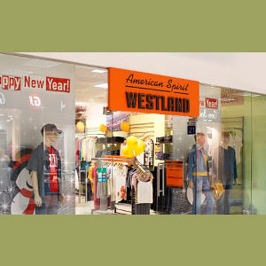 Вывеска, рекламное оформление бутика Westland