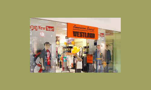 Вывеска, рекламное оформление бутика Westland